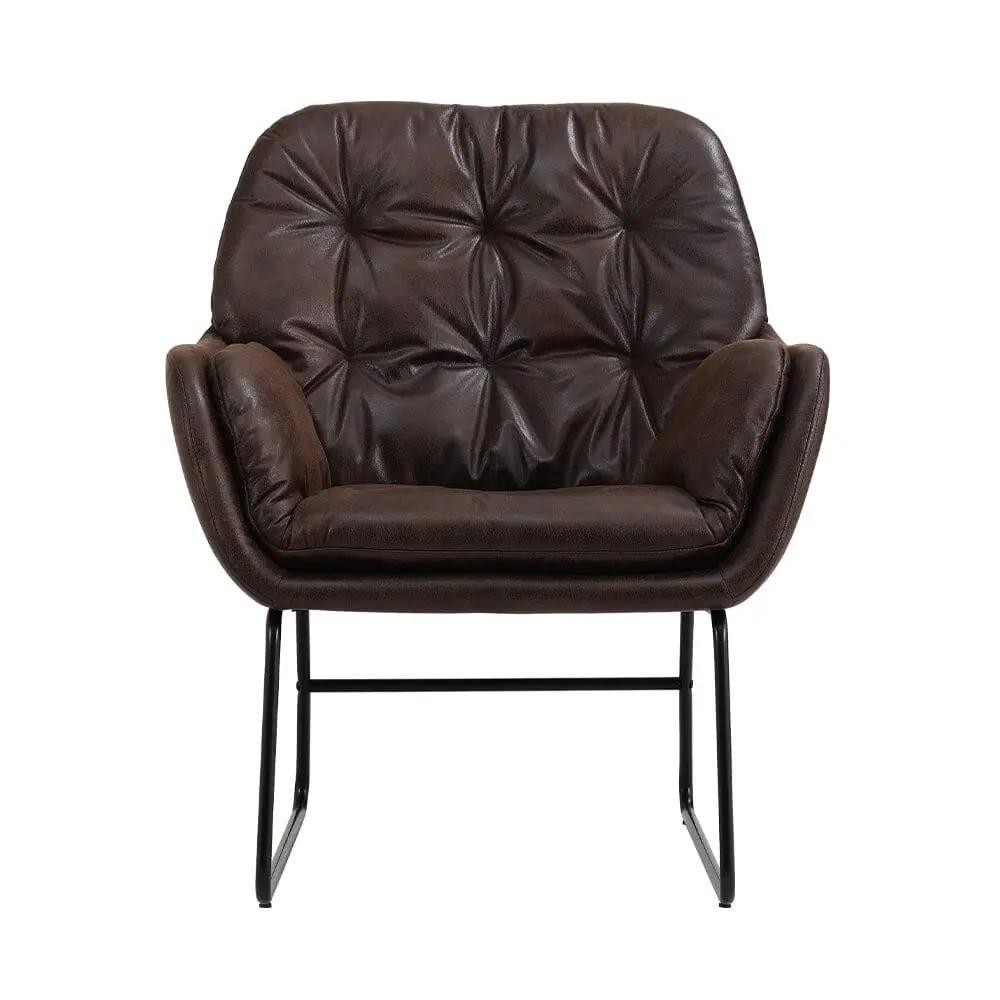 Contemporary Metal Legs Tufted Leisure Armchair - House Comfort