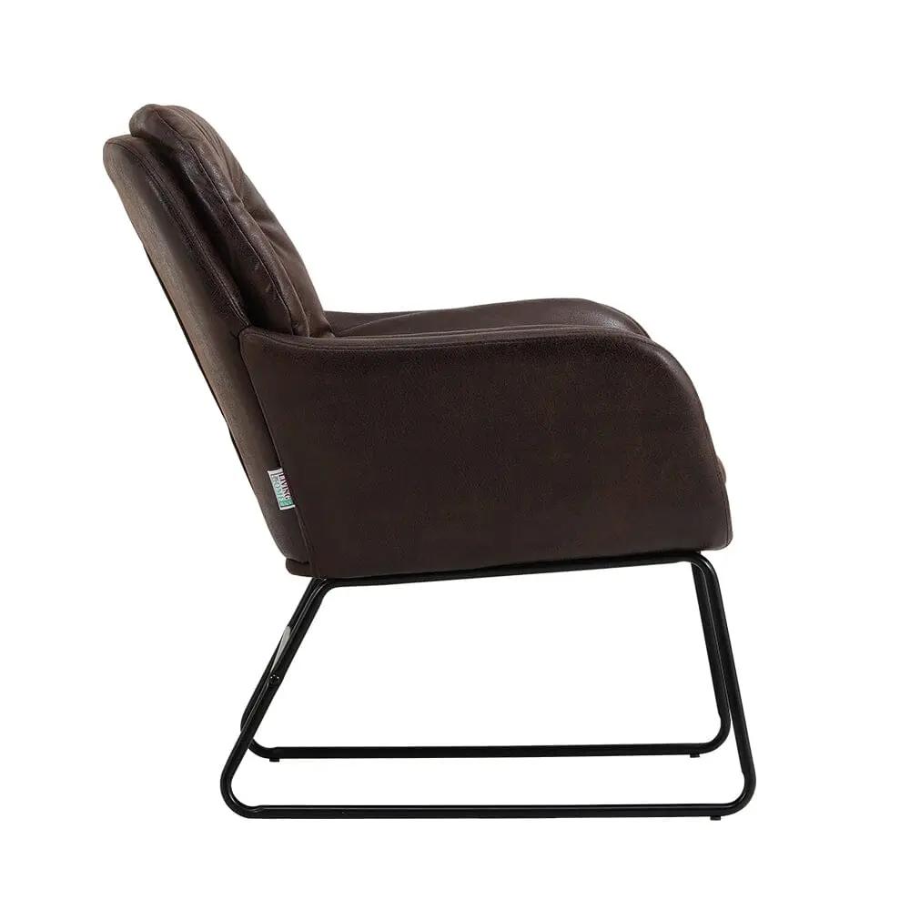 Contemporary Metal Legs Tufted Leisure Armchair - House Comfort