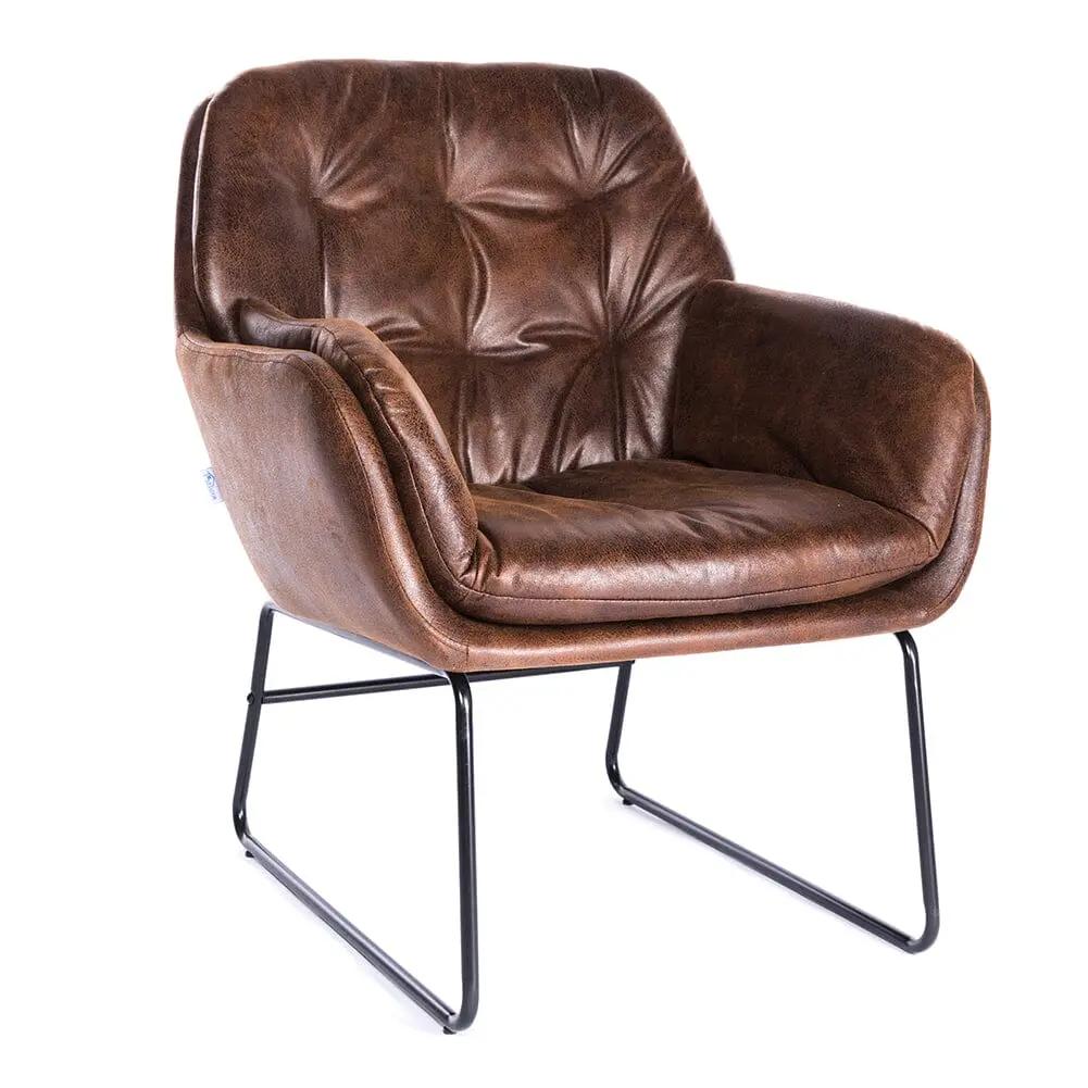 Contemporary Metal Legs Tufted Leisure Armchair - House Comfort
