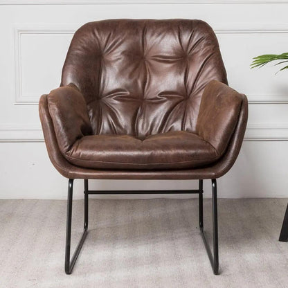 Contemporary Metal Legs Tufted Leisure Armchair - House Comfort