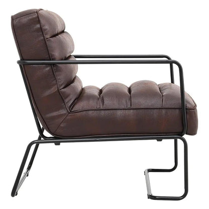 Contemporary Metal Legs Tufted Leisure Armchair - House Comfort