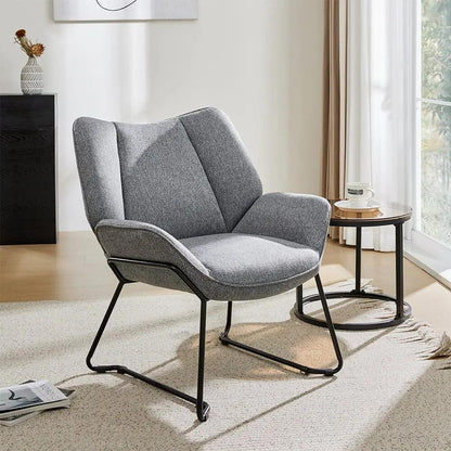 Contemporary Metal Legs Tufted Leisure Armchair - House Comfort