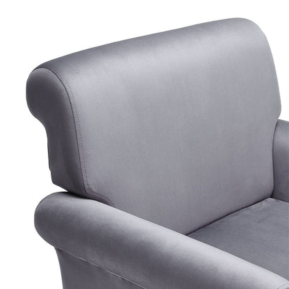 Contemporary Velvet upholstered Armchair with Casters - House Comfort