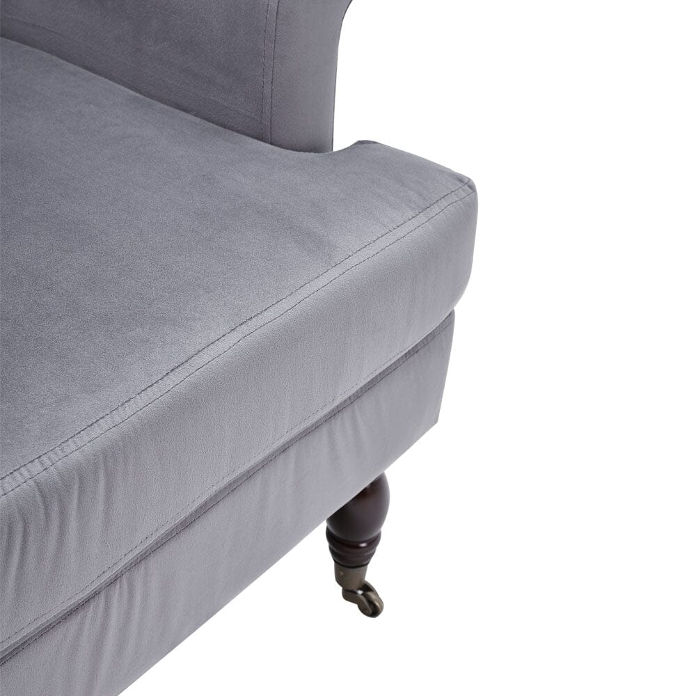 Contemporary Velvet upholstered Armchair with Casters - House Comfort