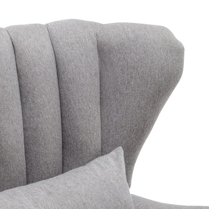 Contemporary Wing Back Armchair and Ottoman Set with Cushion and Footstool - House Comfort