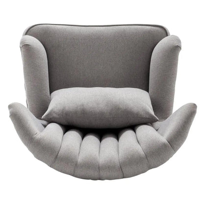 Contemporary Wing Back Armchair and Ottoman Set with Cushion and Footstool - House Comfort