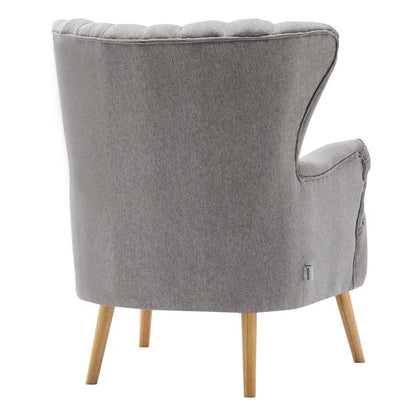 Contemporary Wing Back Armchair and Ottoman Set with Cushion and Footstool - House Comfort