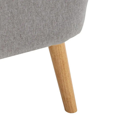 Contemporary Wing Back Armchair and Ottoman Set with Cushion and Footstool - House Comfort