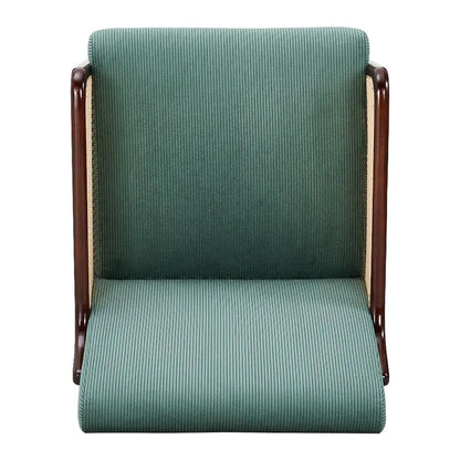 Corduroy Armchair with Rattan Armrest - House Comfort