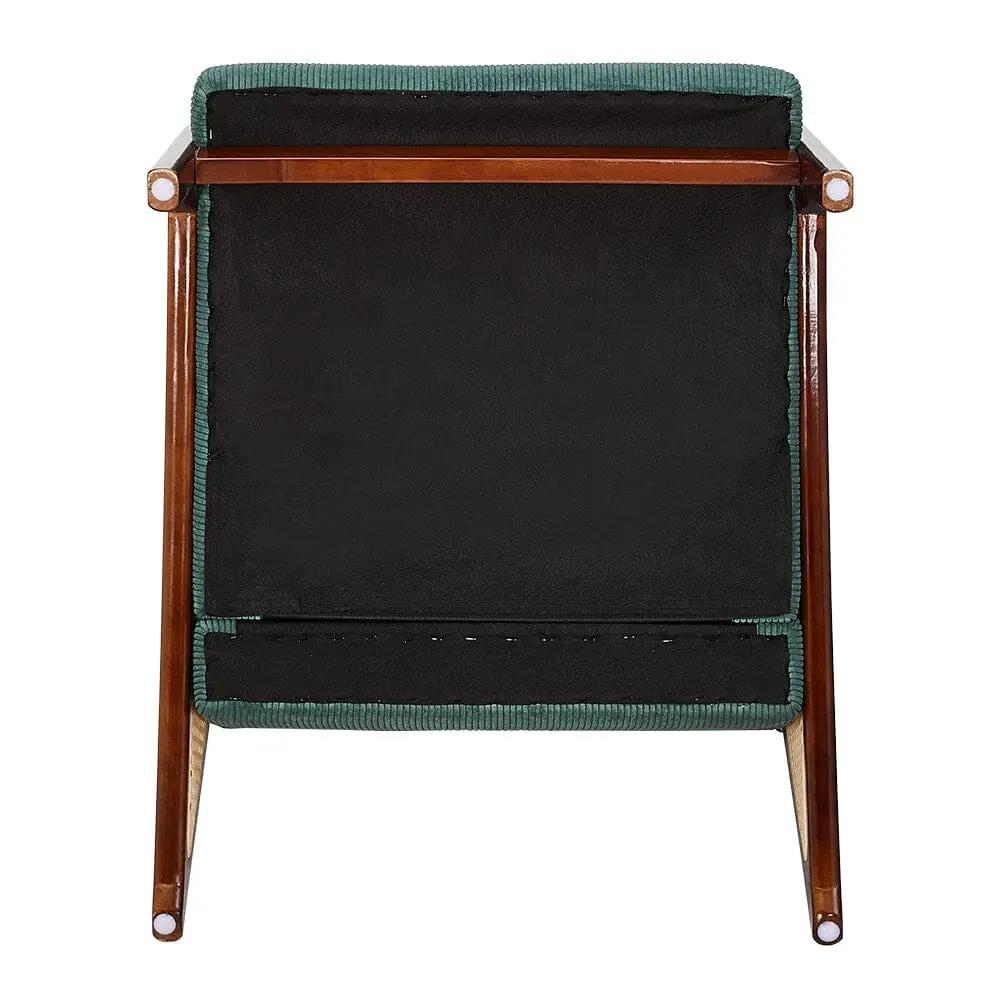 Corduroy Armchair with Rattan Armrest - House Comfort