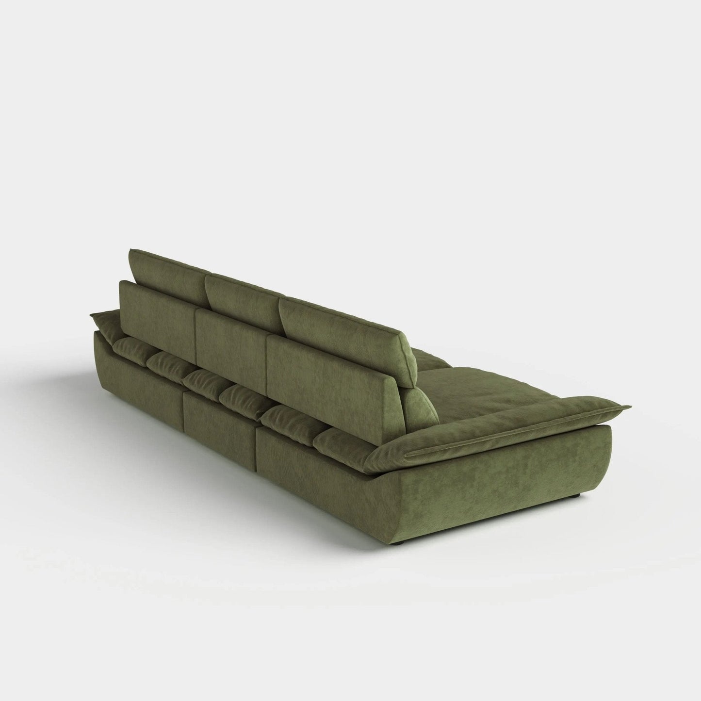 Cottonfy Adjustable Backrest Sailboat Corduroy Sofa Green - House Comfort