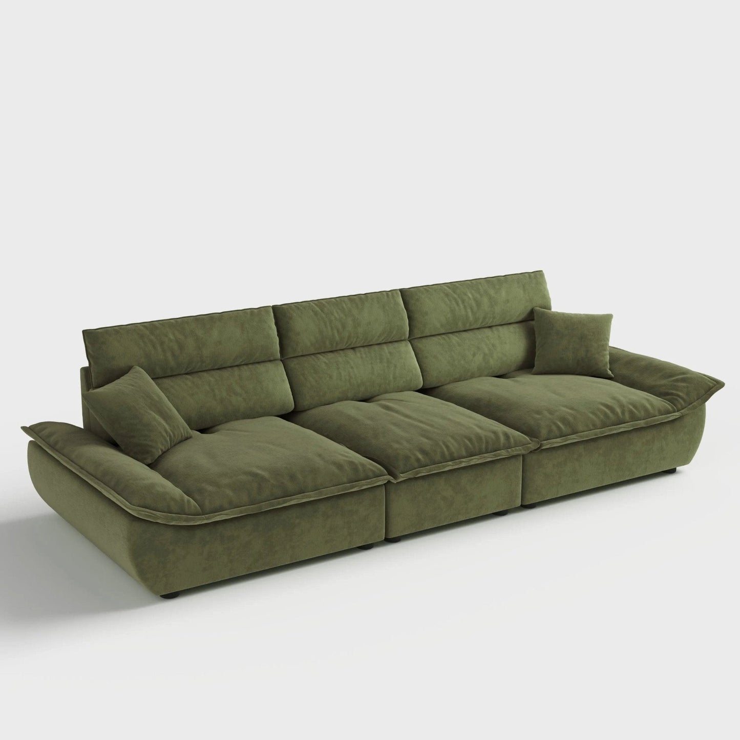 Cottonfy Adjustable Backrest Sailboat Corduroy Sofa Green - House Comfort
