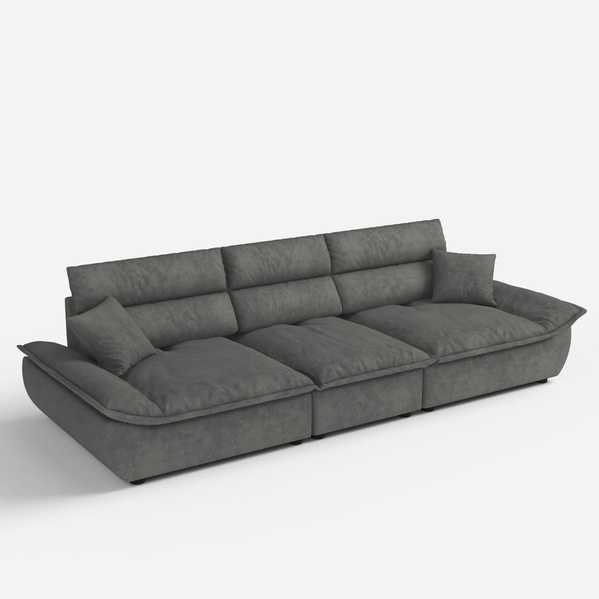 Cottonfy Adjustable Backrest Sailboat Corduroy Sofa Green - House Comfort