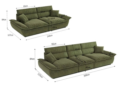 Cottonfy Adjustable Backrest Sailboat Corduroy Sofa Green - House Comfort