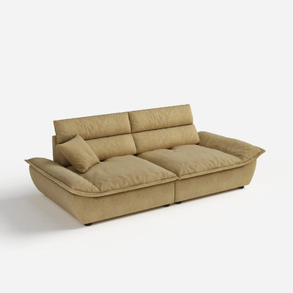 Cottonfy Adjustable Backrest Sailboat Corduroy Sofa Green - House Comfort