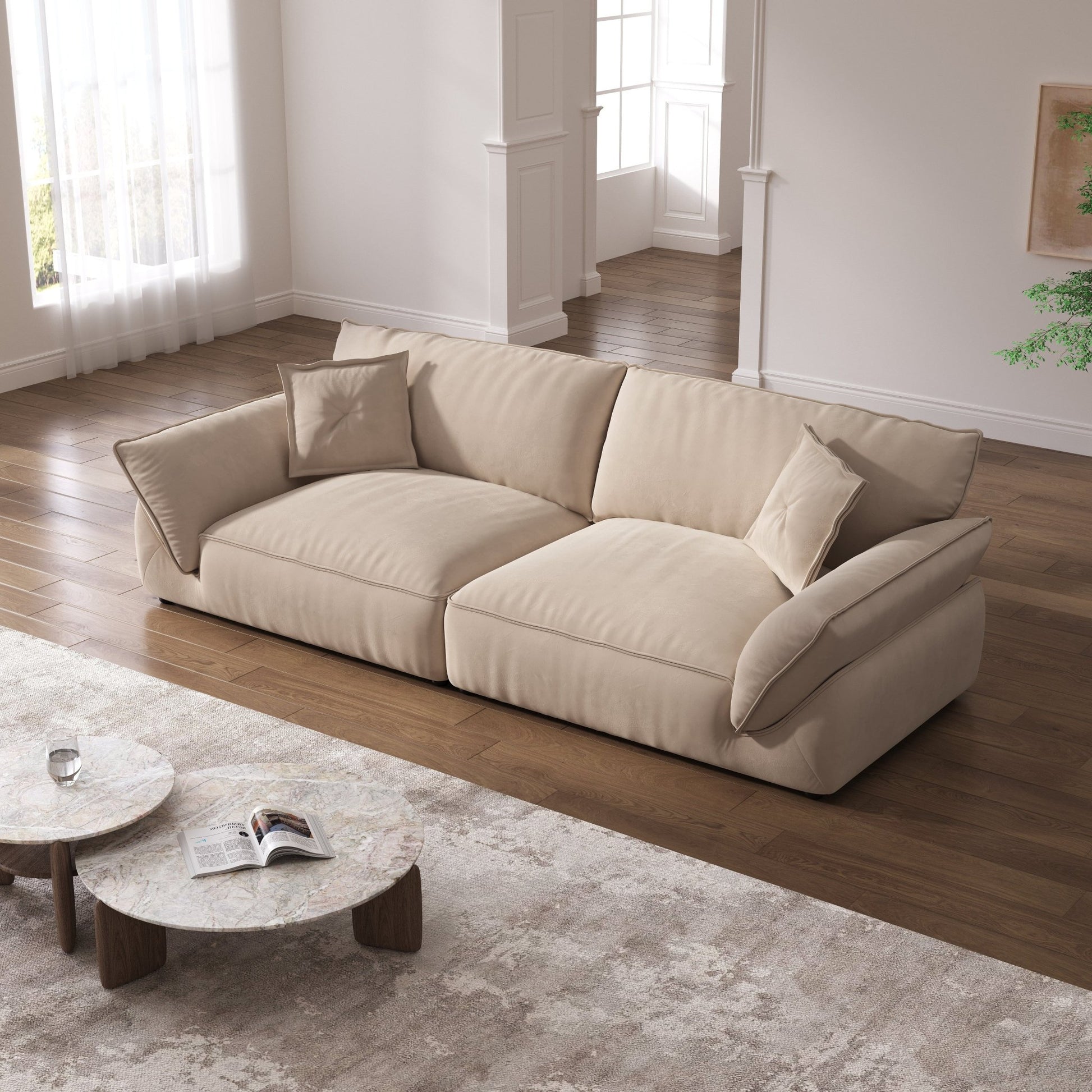 Cottonfy Cat - Scratch Resistant Fabric Elephant Ears Style Corner Sofa - House Comfort