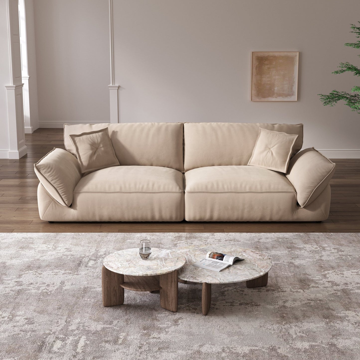 Cottonfy Cat - Scratch Resistant Fabric Elephant Ears Style Corner Sofa - House Comfort