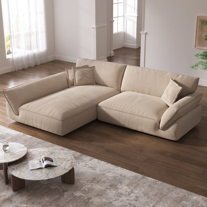 Cottonfy Cat - Scratch Resistant Fabric Elephant Ears Style Corner Sofa - House Comfort