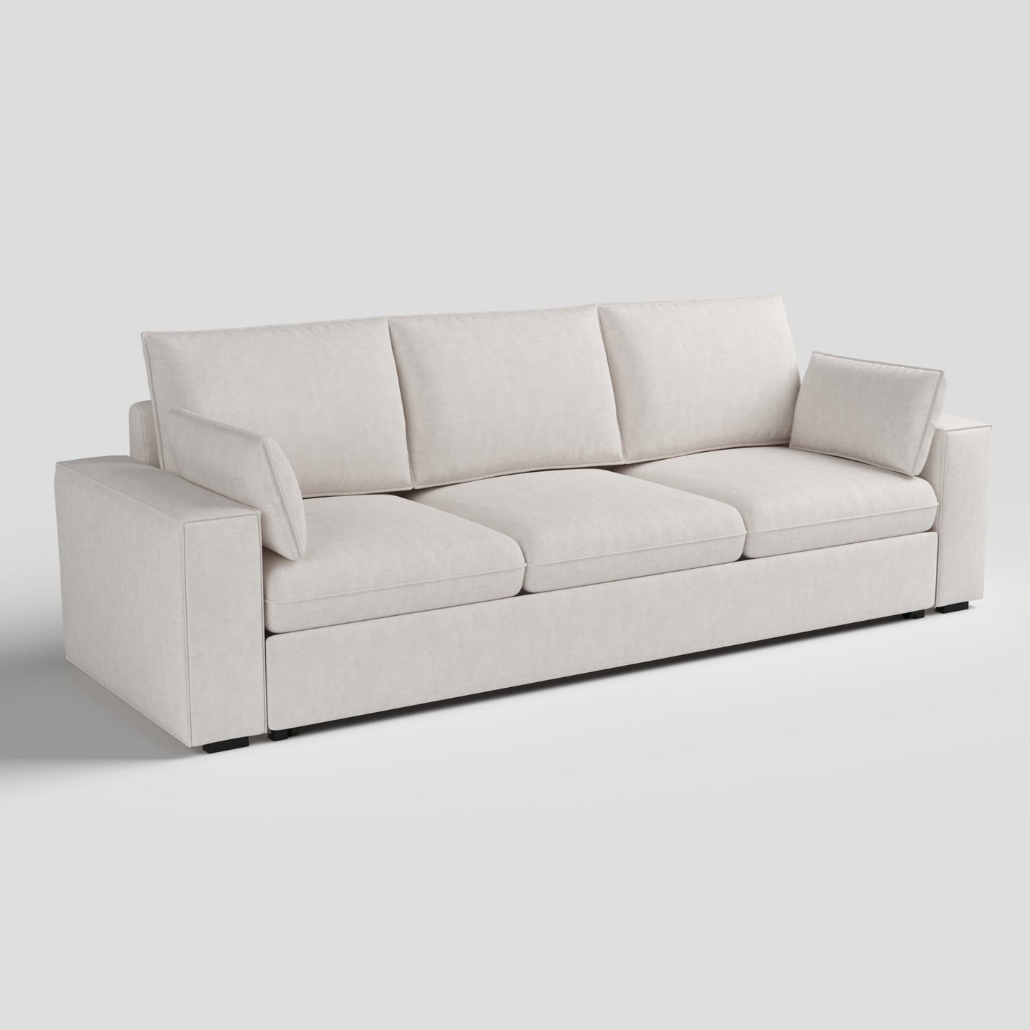Cottonfy Creamy Tofu Block Pullout Sofa Bed with Storage - House Comfort