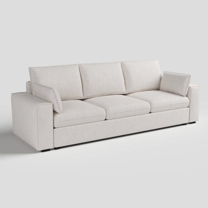 Cottonfy Creamy Tofu Block Pullout Sofa Bed with Storage - House Comfort