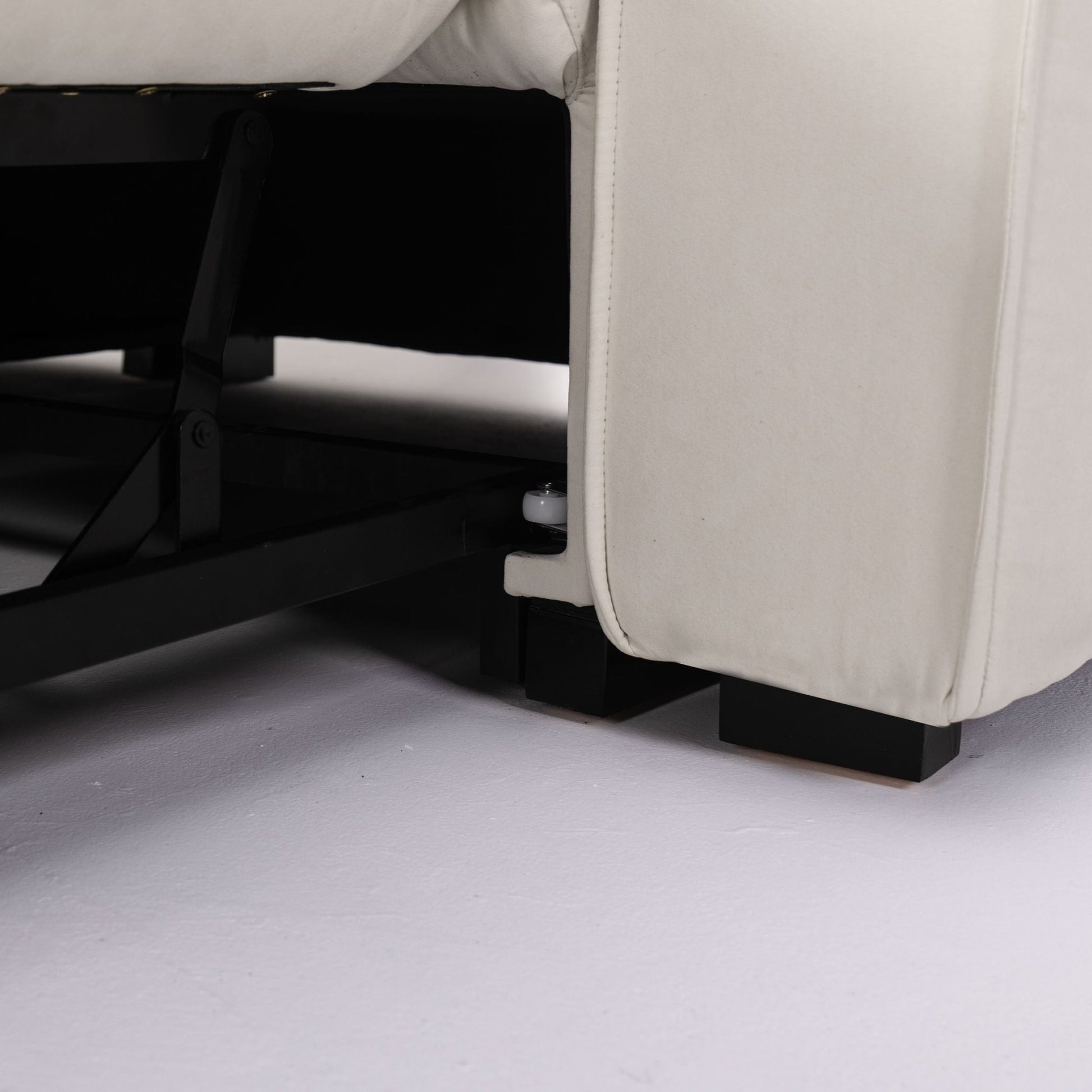 Cottonfy Creamy Tofu Block Pullout Sofa Bed with Storage - House Comfort