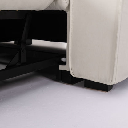 Cottonfy Creamy Tofu Block Pullout Sofa Bed with Storage - House Comfort