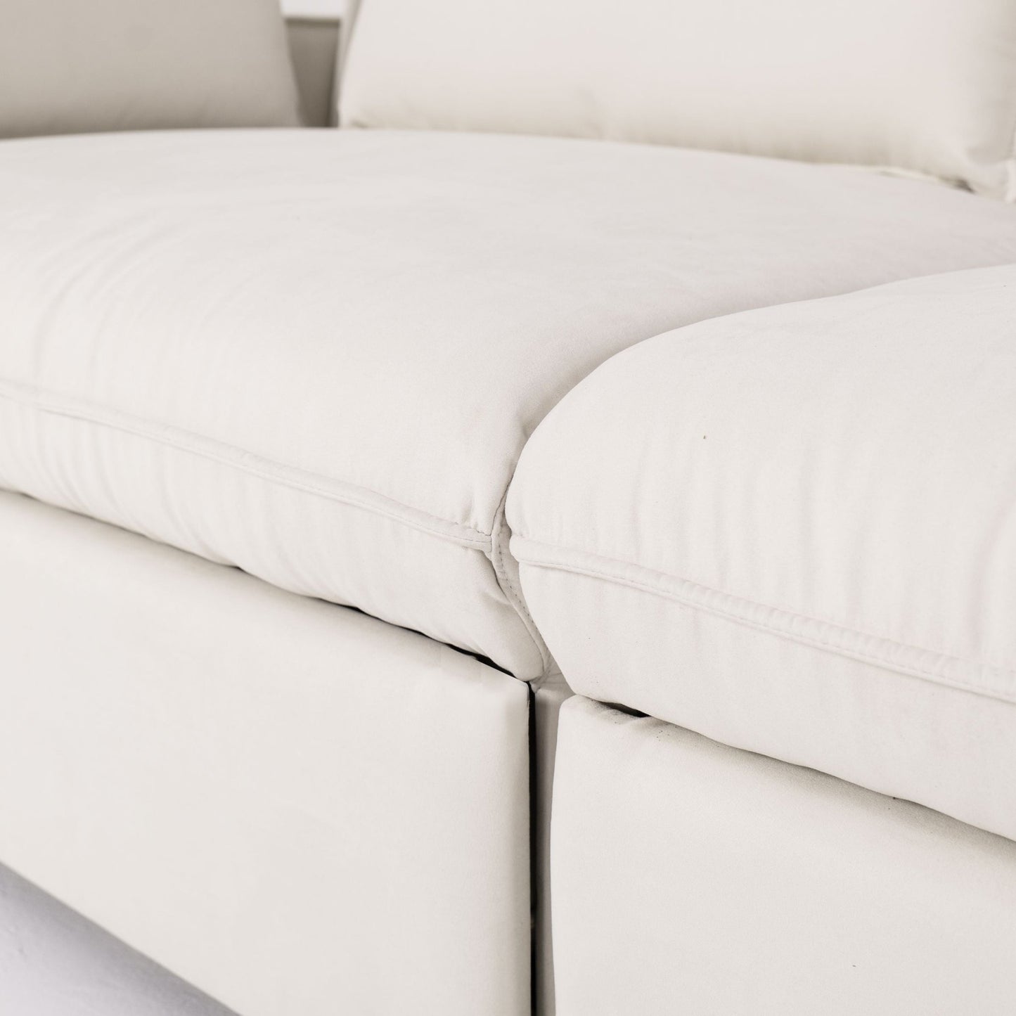 Cottonfy Creamy Tofu Block Pullout Sofa Bed with Storage - House Comfort