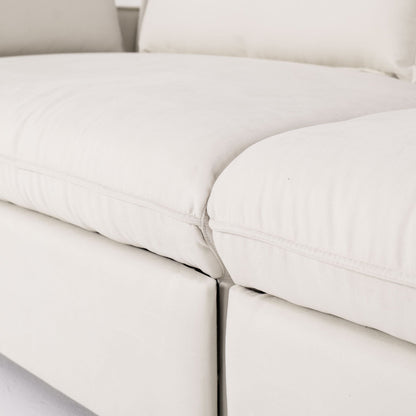 Cottonfy Creamy Tofu Block Pullout Sofa Bed with Storage - House Comfort