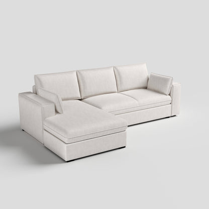 Cottonfy Creamy Tofu Block Pullout Sofa Bed with Storage - House Comfort