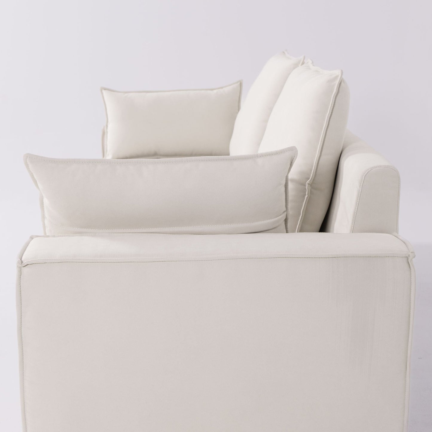 Cottonfy Creamy Tofu Block Pullout Sofa Bed with Storage - House Comfort