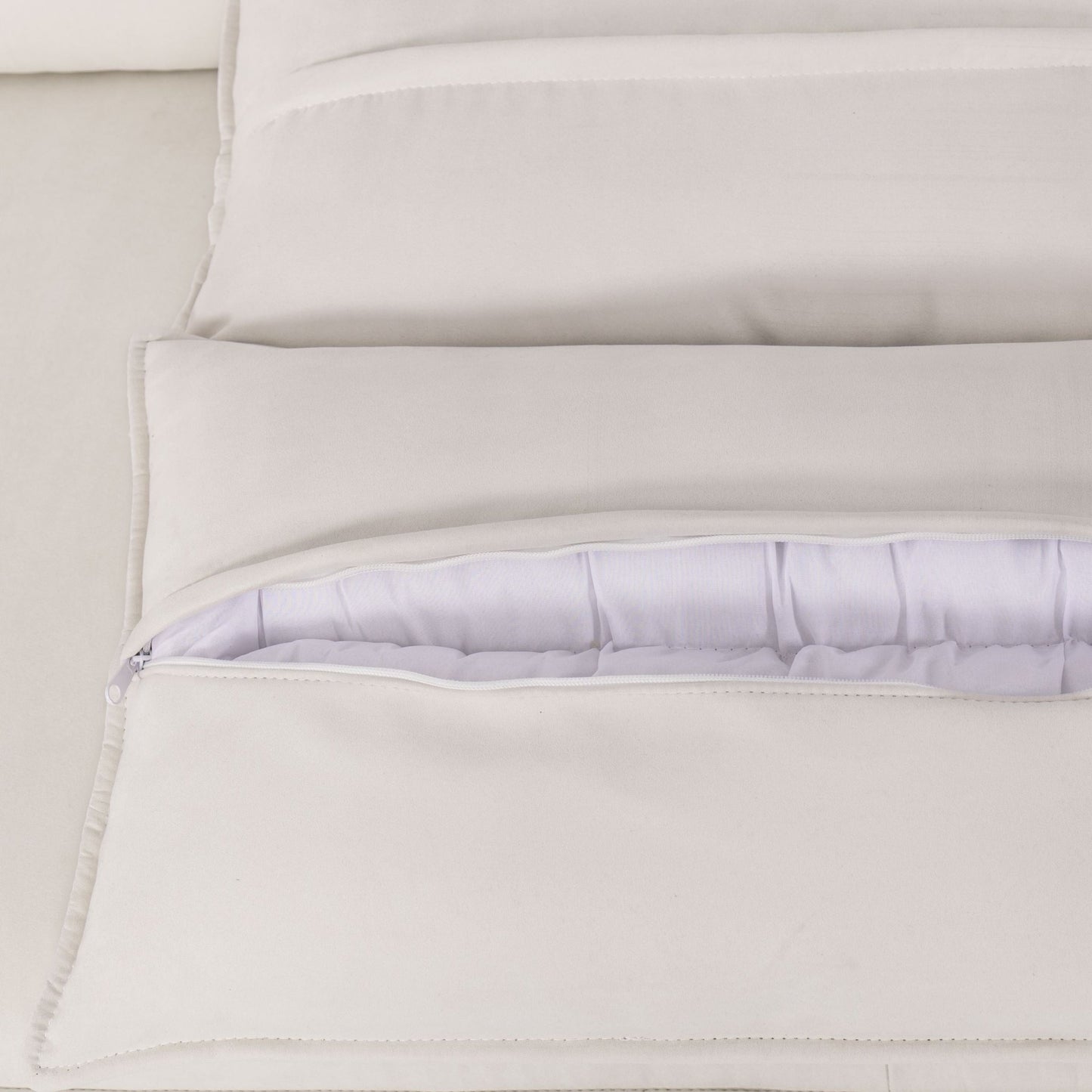 Cottonfy Creamy Tofu Block Pullout Sofa Bed with Storage - House Comfort