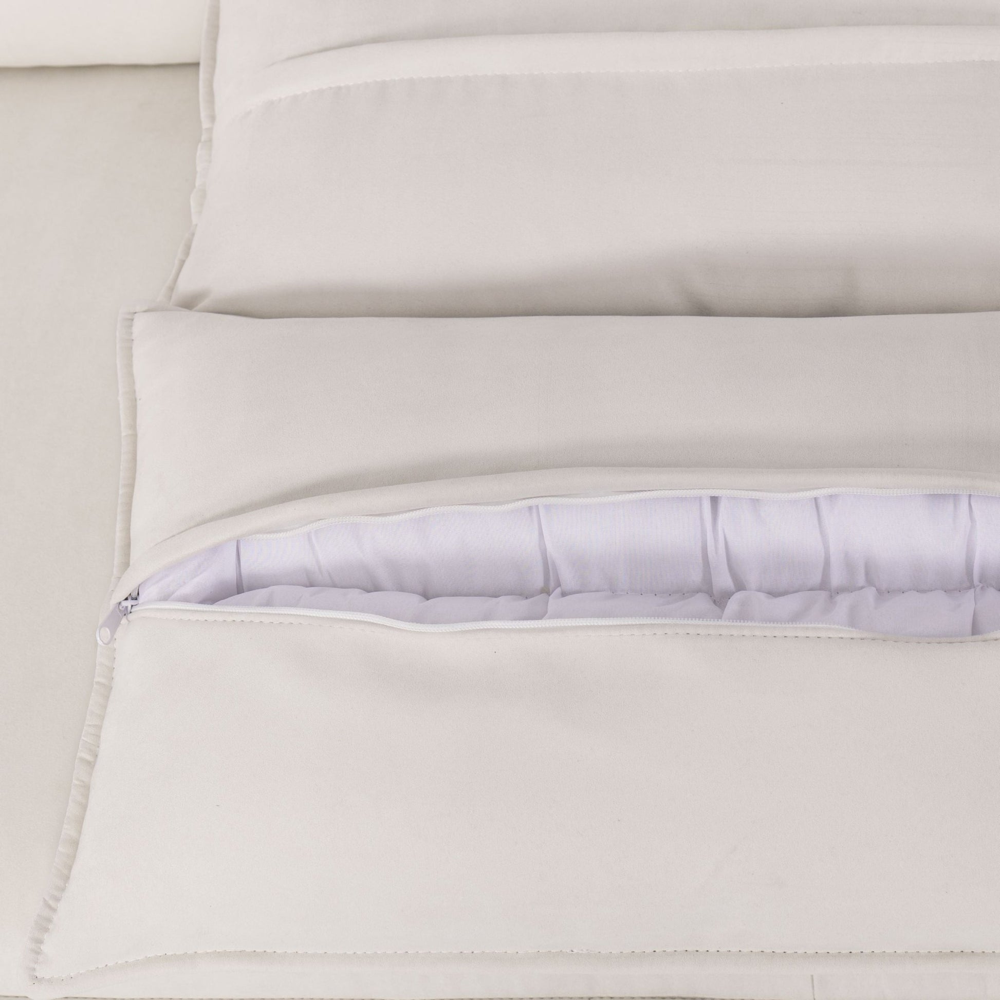 Cottonfy Creamy Tofu Block Pullout Sofa Bed with Storage - House Comfort