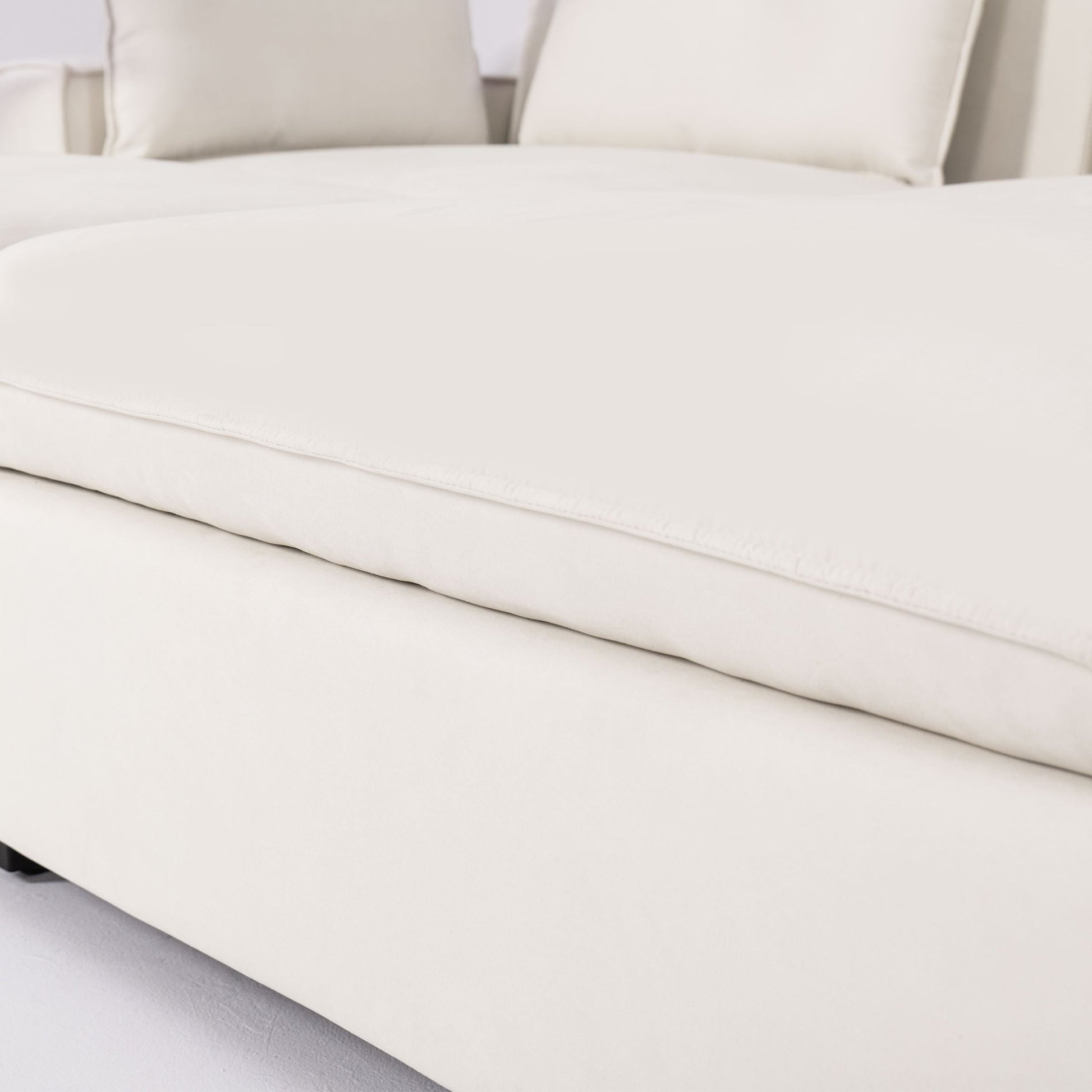 Cottonfy Creamy Tofu Block Pullout Sofa Bed with Storage - House Comfort