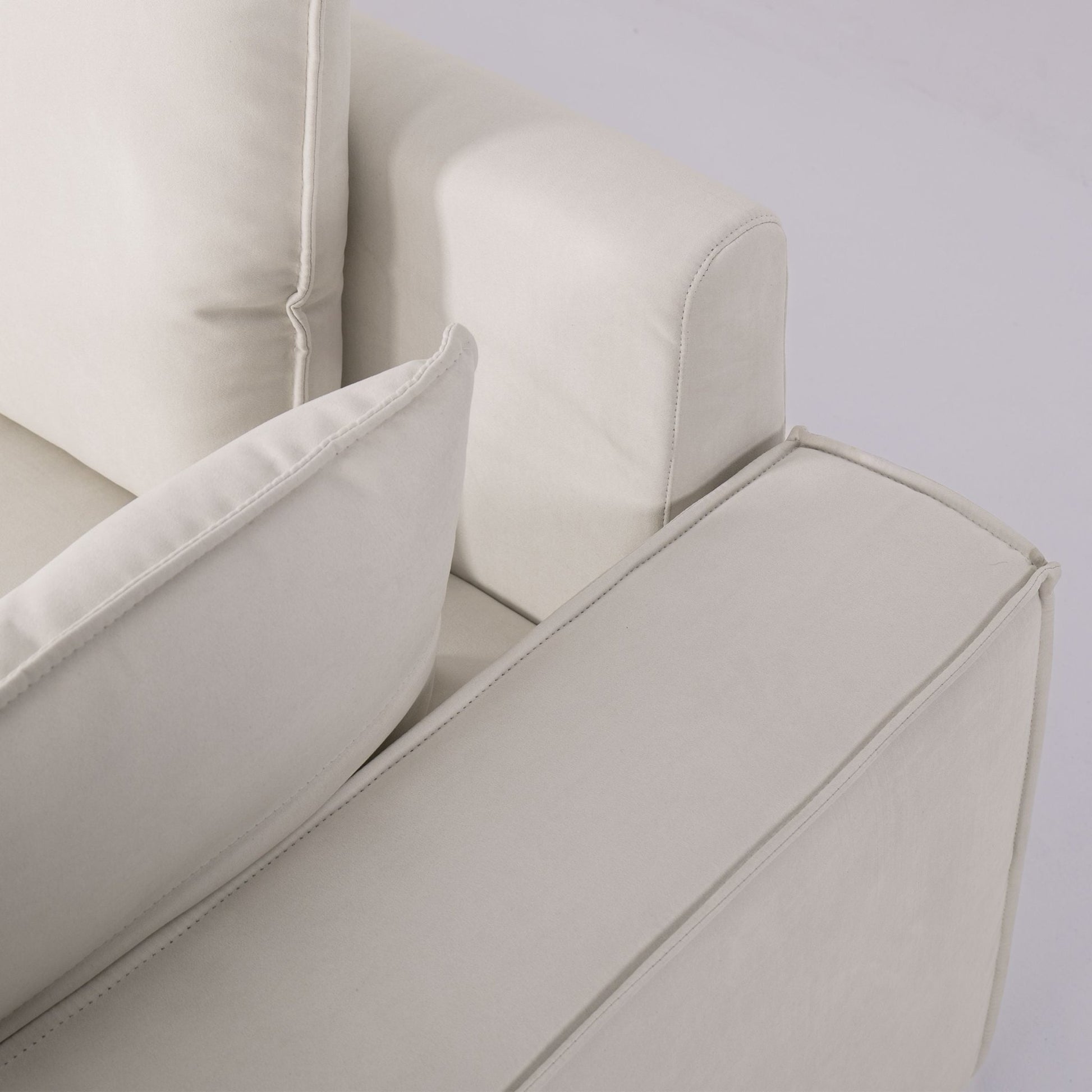 Cottonfy Creamy Tofu Block Pullout Sofa Bed with Storage - House Comfort