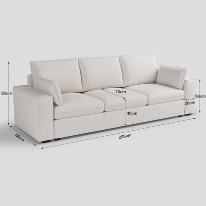 Cottonfy Creamy Tofu Block Pullout Sofa Bed with Storage - House Comfort