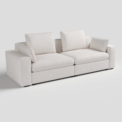 Cottonfy Creamy Tofu Block Pullout Sofa Bed with Storage - House Comfort