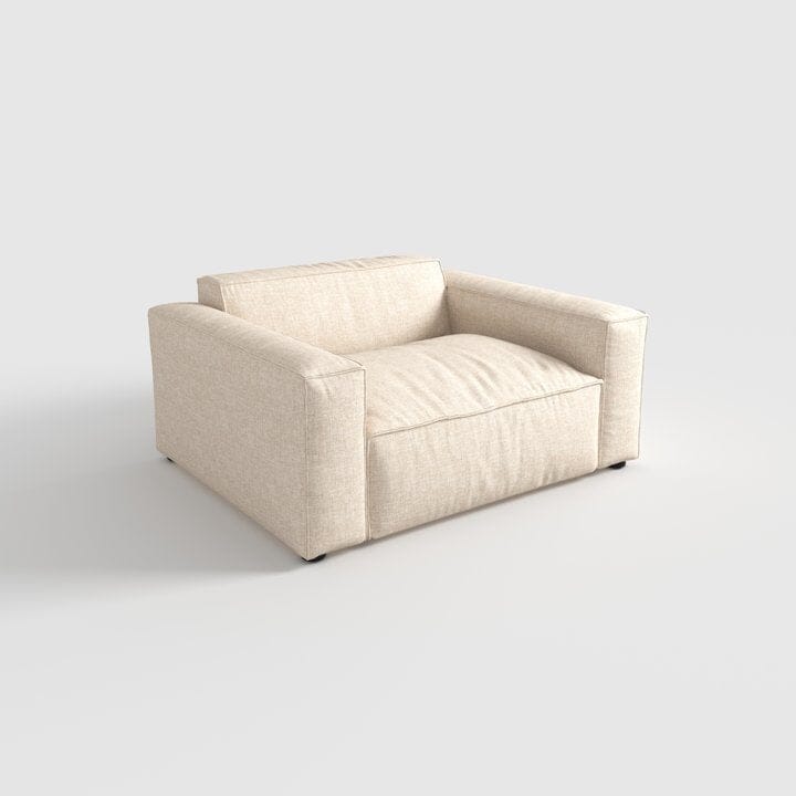 Cottonfy Elegant Linen Tofu Block Fabric Down Sofa - House Comfort