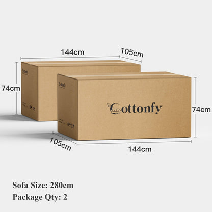 Cottonfy Elegant Linen Tofu Block Fabric Down Sofa - House Comfort