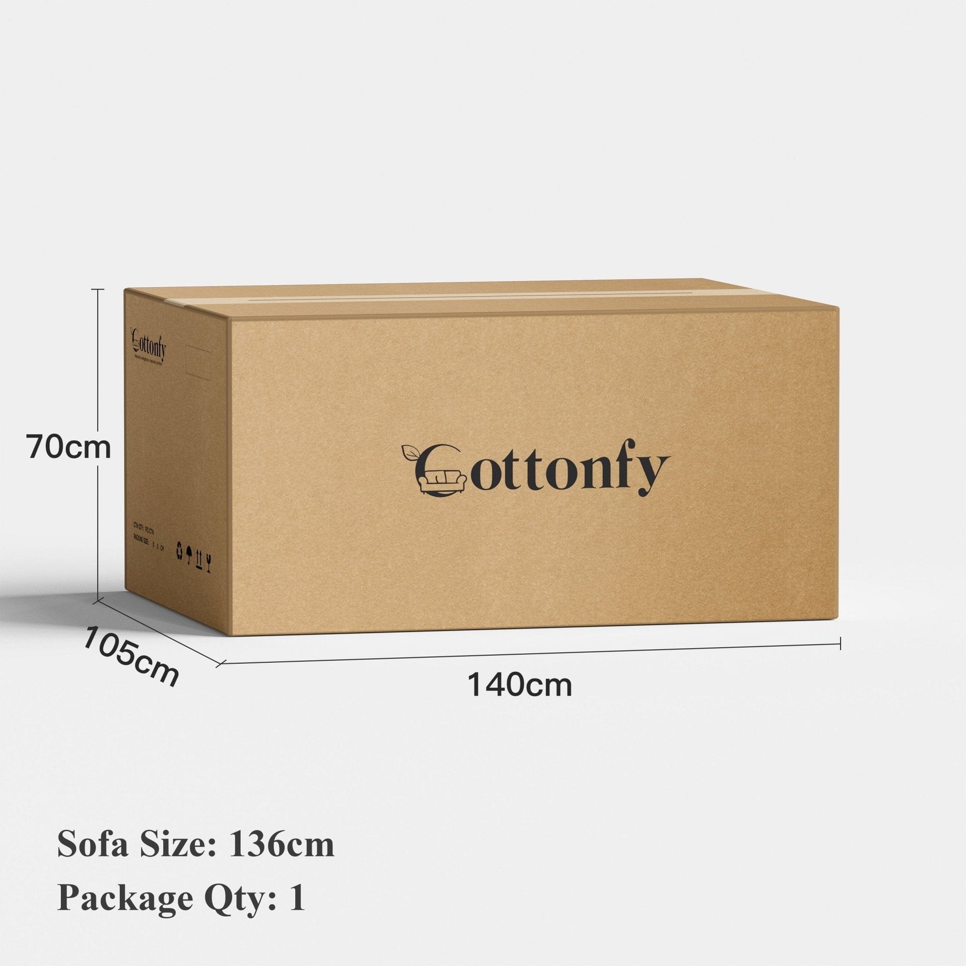 Cottonfy Elegant Linen Tofu Block Fabric Down Sofa - House Comfort