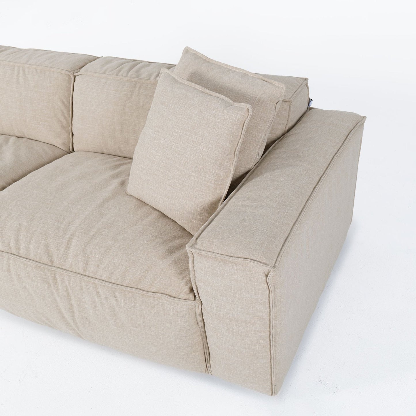 Cottonfy Elegant Linen Tofu Block Fabric Down Sofa - House Comfort