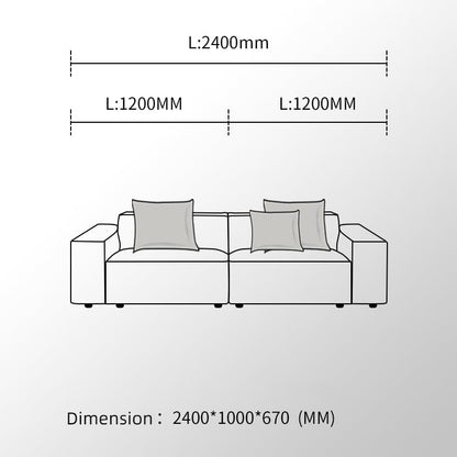 Cottonfy Elegant Linen Tofu Block Fabric Down Sofa - House Comfort