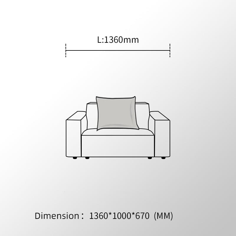 Cottonfy Elegant Linen Tofu Block Fabric Down Sofa - House Comfort