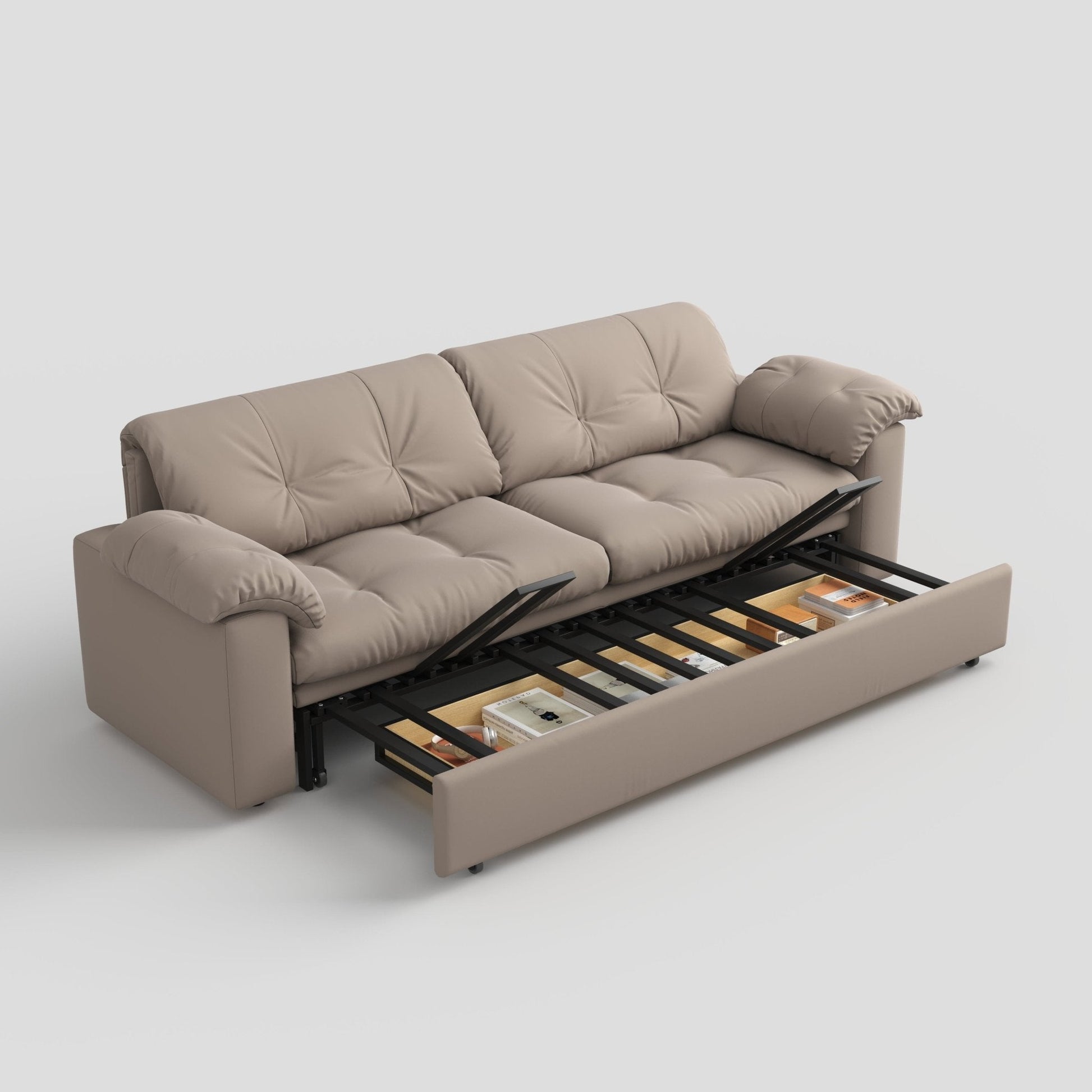 Cottonfy Multifunctional Sleeper 3 Seater Sofa Bed with Storage Space - House Comfort