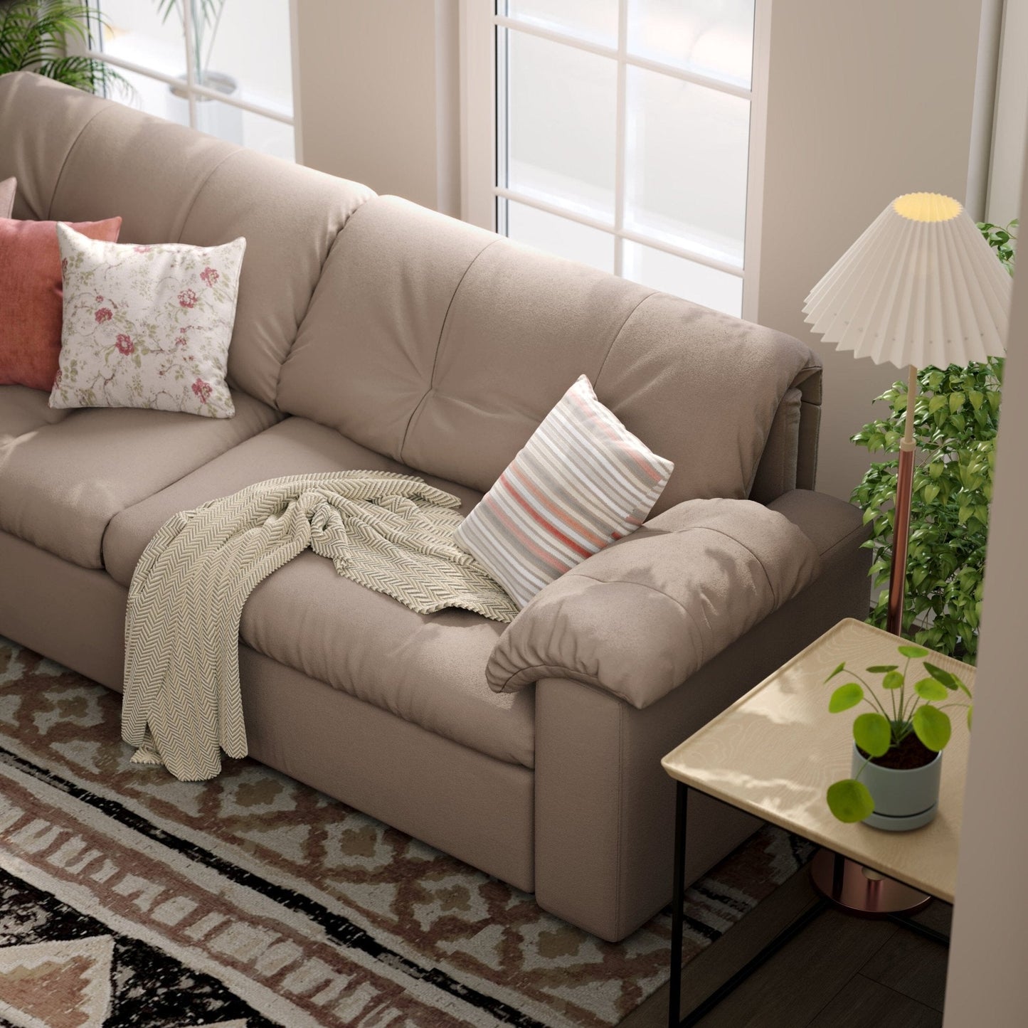 Cottonfy Multifunctional Sleeper 3 Seater Sofa Bed with Storage Space - House Comfort