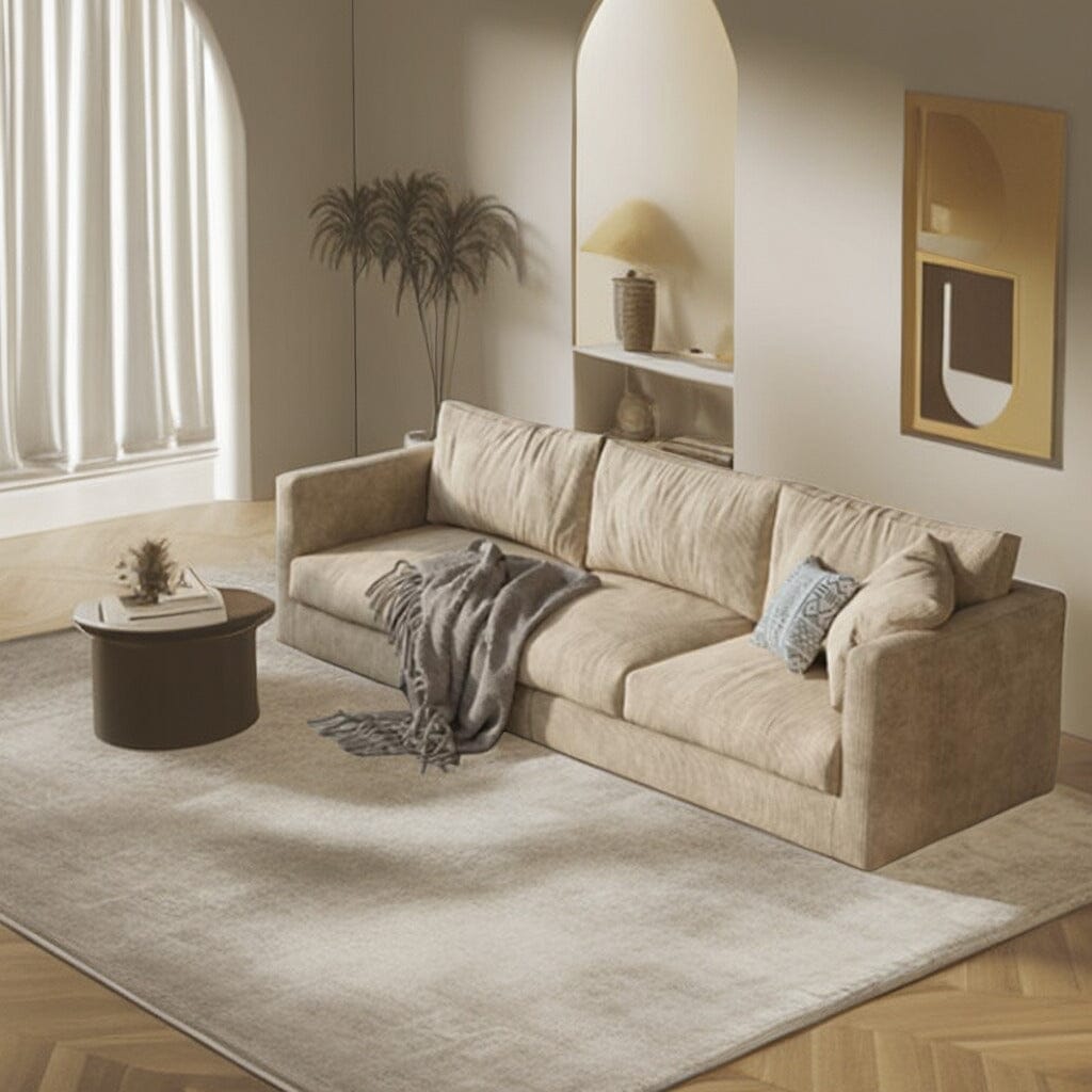 Cottonfy Retro Elegance Luxe Fabric Sofa with Mid - Century Charm - House Comfort