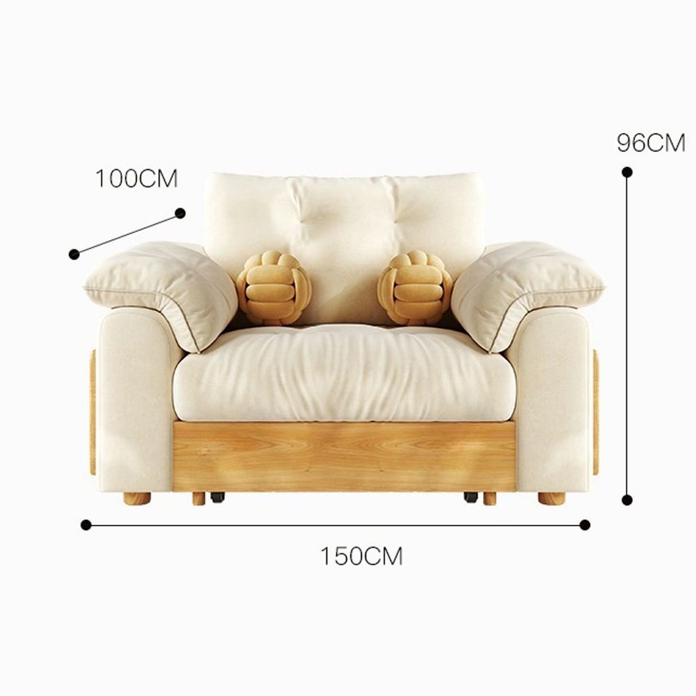 Cottonfy Solid Wood Folding Sofa Bed with Sleeper Chaise - House Comfort
