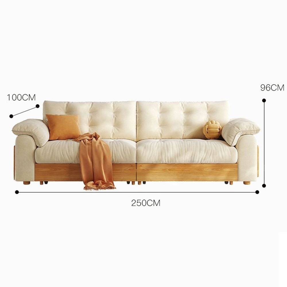 Cottonfy Solid Wood Folding Sofa Bed with Sleeper Chaise - House Comfort