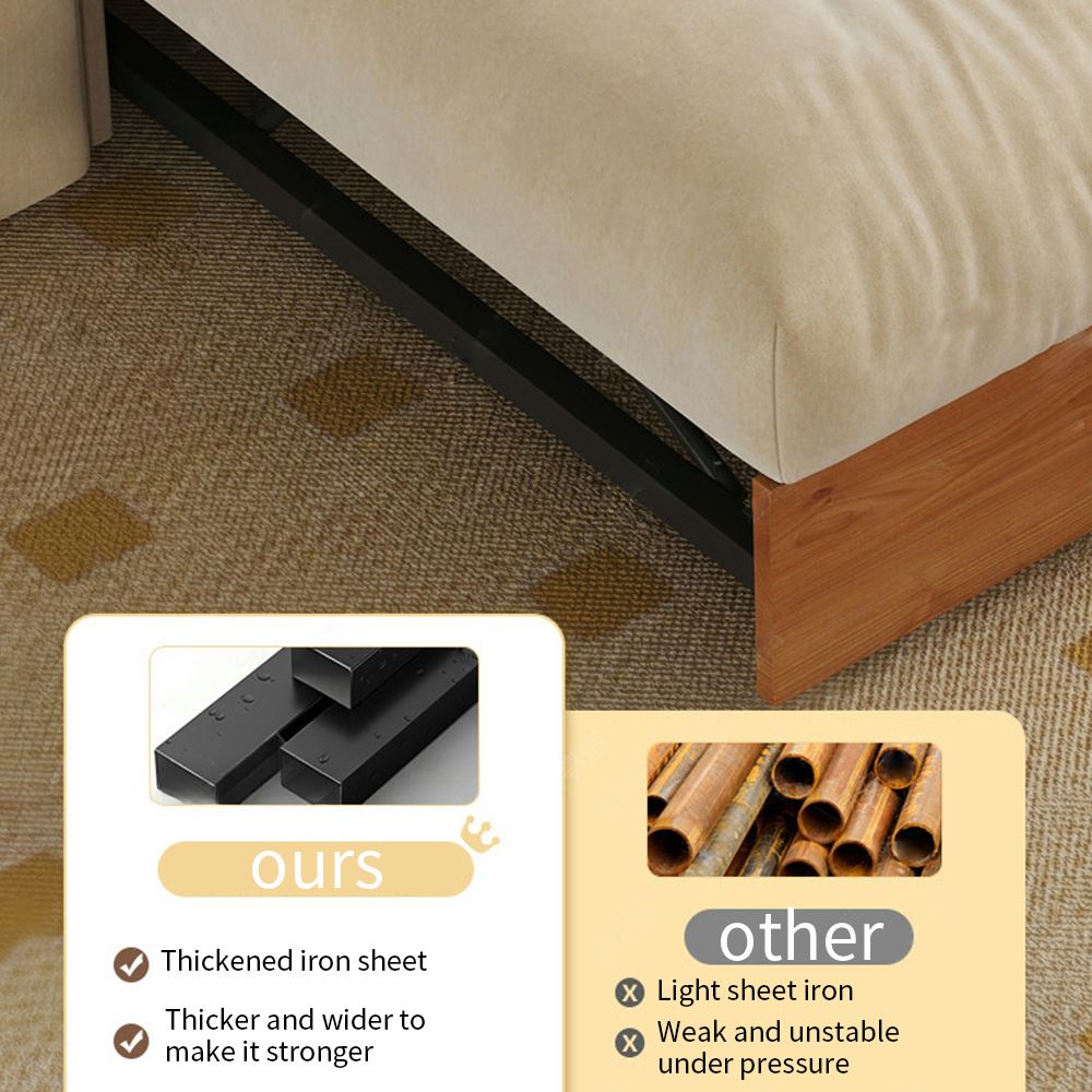 Cottonfy Solid Wood Folding Sofa Bed with Sleeper Chaise - House Comfort