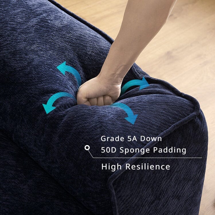 Cottonfy Tofu Block Vintage Chenille Fabric Sofa Stain Resistant Navy Blue - House Comfort