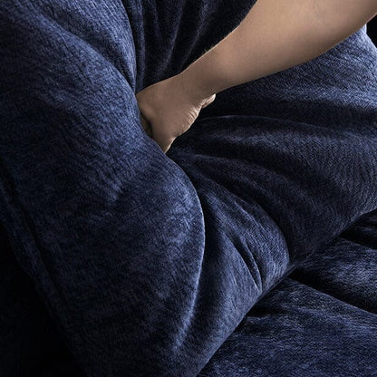 Cottonfy Tofu Block Vintage Chenille Fabric Sofa Stain Resistant Navy Blue - House Comfort